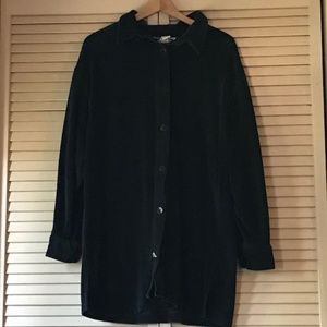 🖤 polyester oversized button-down